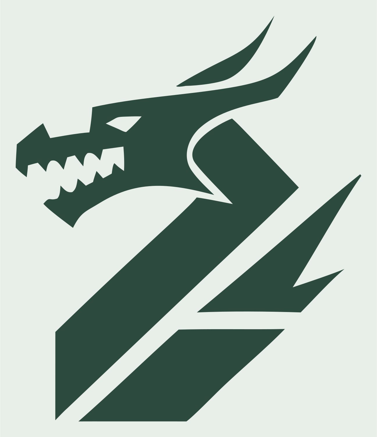 Geometric Dragon Head Mark #e8efe9/#2d4a3e
