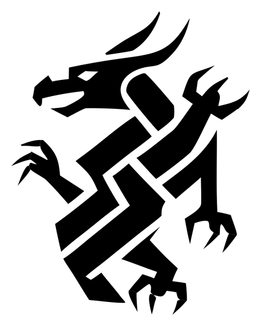 Norse Knotwork Rampant Dragon Body Crest