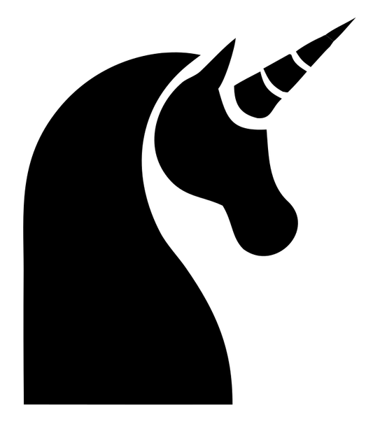 Flat Silhouette Profile Unicorn Head Mark