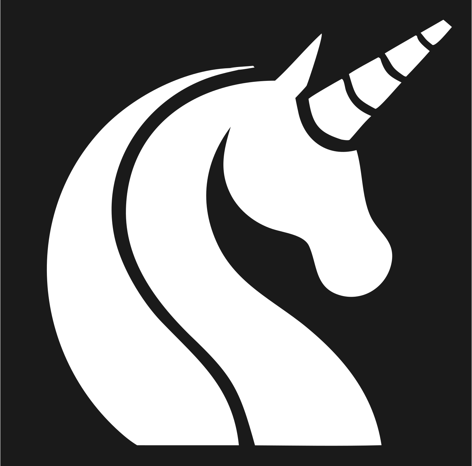Unicorn Profile Logo #1a1a1a/#ffffff