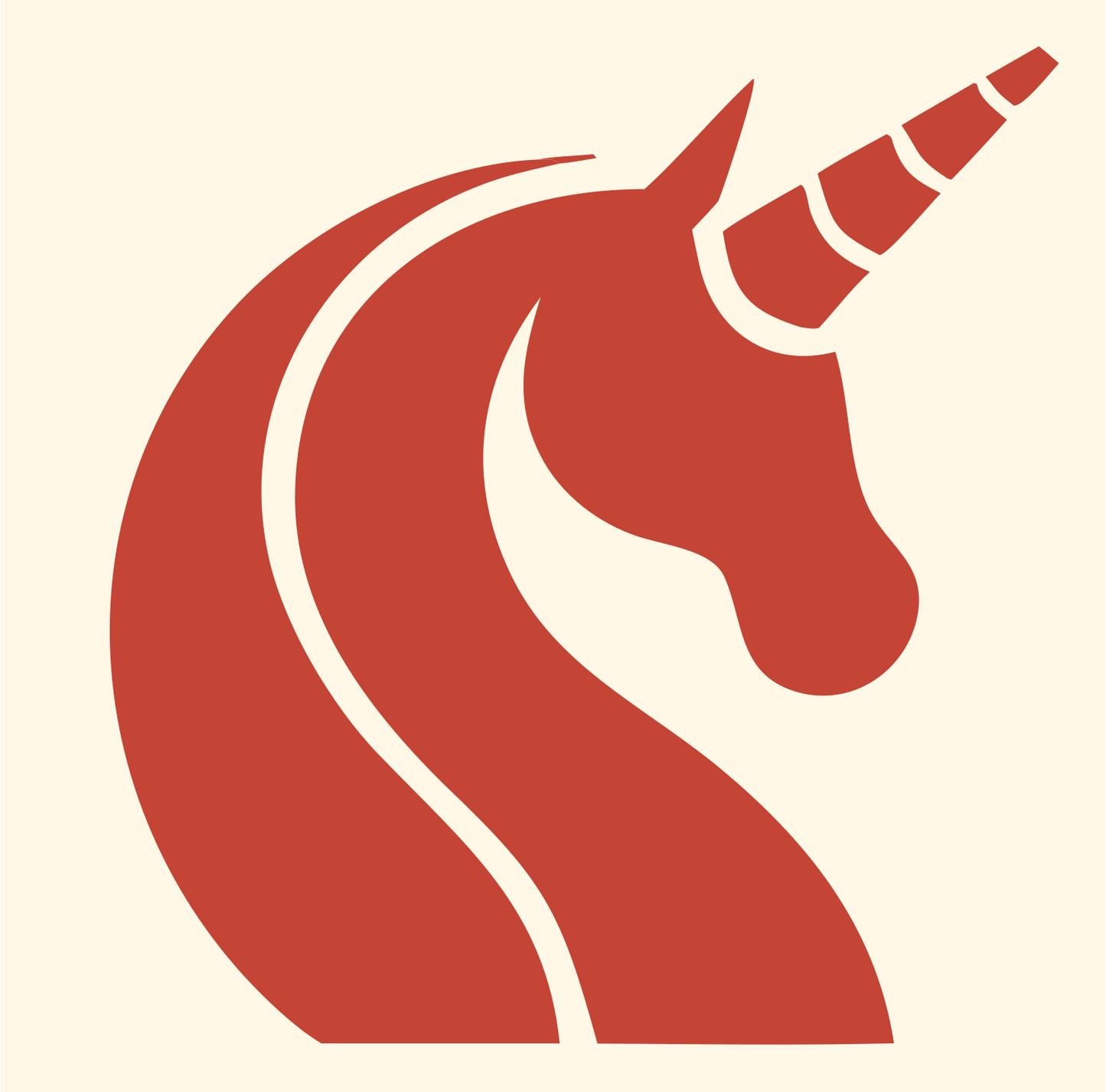 Unicorn Profile Logo #fff8e7/#c44536