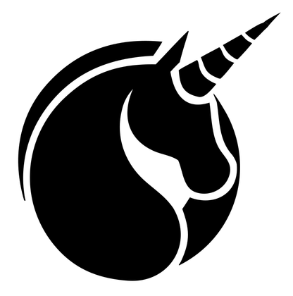 Circular Framed Spiral Horn Unicorn Emblem