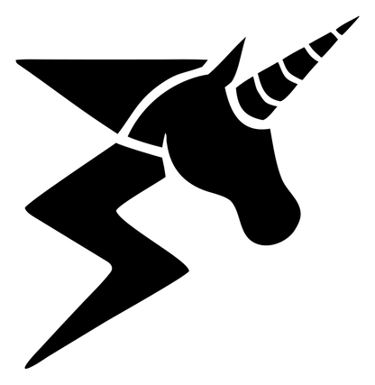 Bold Unicorn Head Lightning Bolt Icon