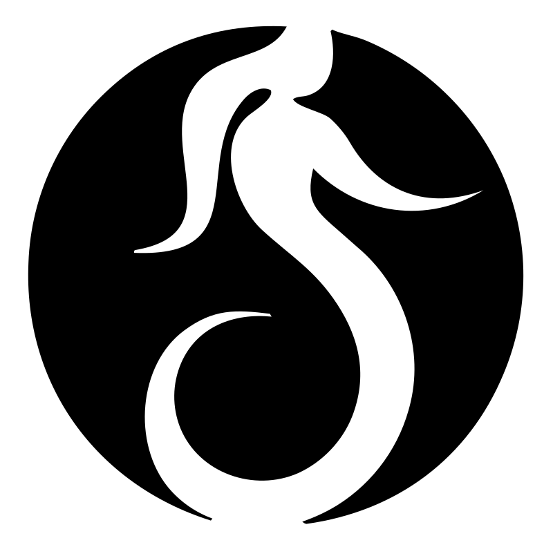 Negative Space Circular Mermaid Circle Mark