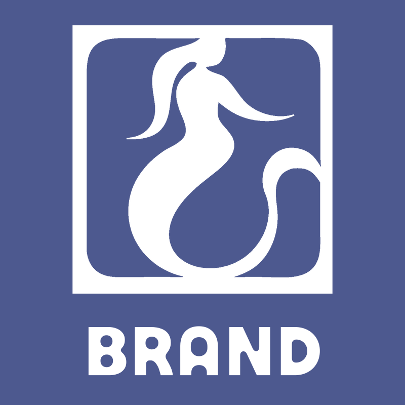 Negative Space Flowing Mermaid Silhouette Badge preview