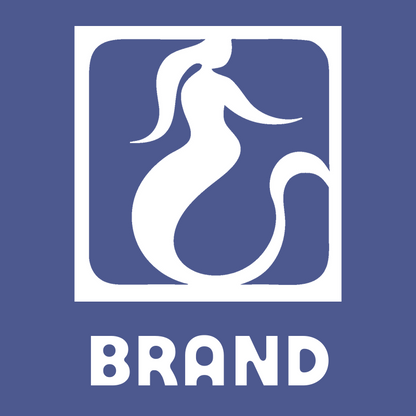 Negative Space Flowing Mermaid Silhouette Badge preview