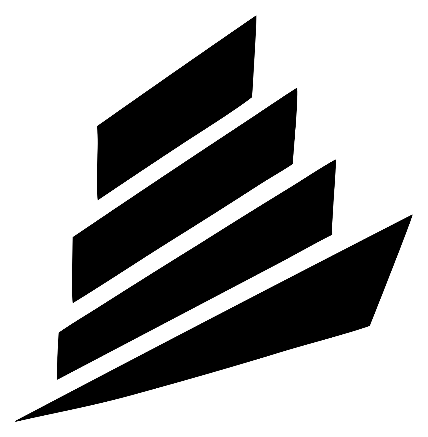 Angled Layered Steps Wizard Hat Emblem #ffffff/#000000