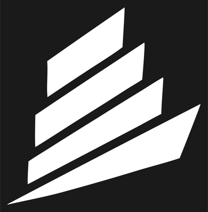 Angled Layered Steps Wizard Hat Emblem #1a1a1a/#ffffff