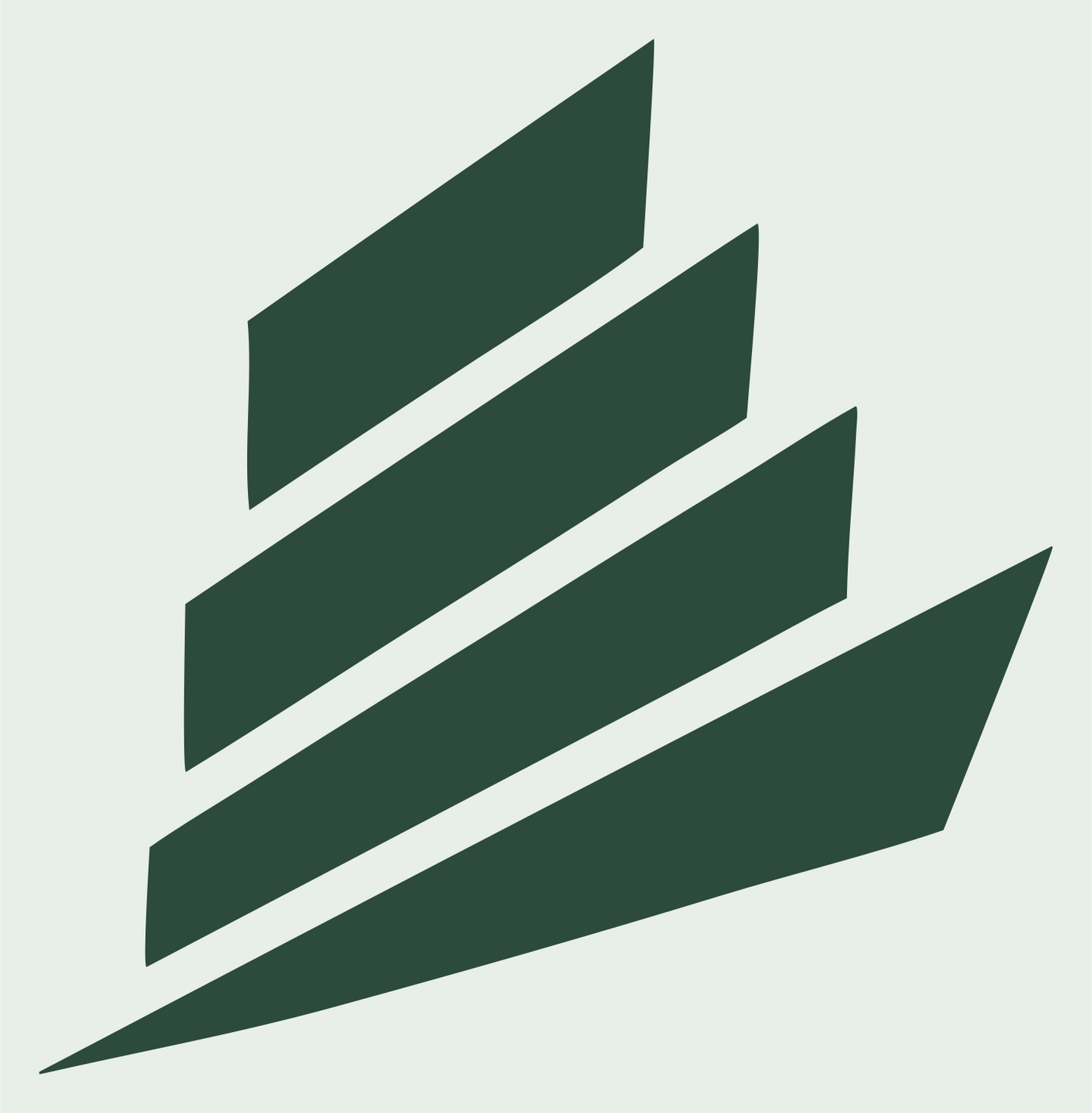 Angled Layered Steps Wizard Hat Emblem #e8efe9/#2d4a3e