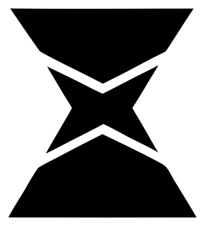 Brutalist Pinched Hourglass Wizard Hat Icon #ffffff/#000000