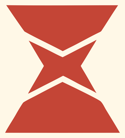 Brutalist Pinched Hourglass Wizard Hat Icon #fff8e7/#c44536