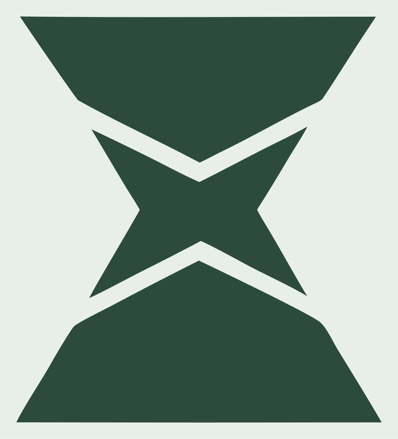 Brutalist Pinched Hourglass Wizard Hat Icon #e8efe9/#2d4a3e