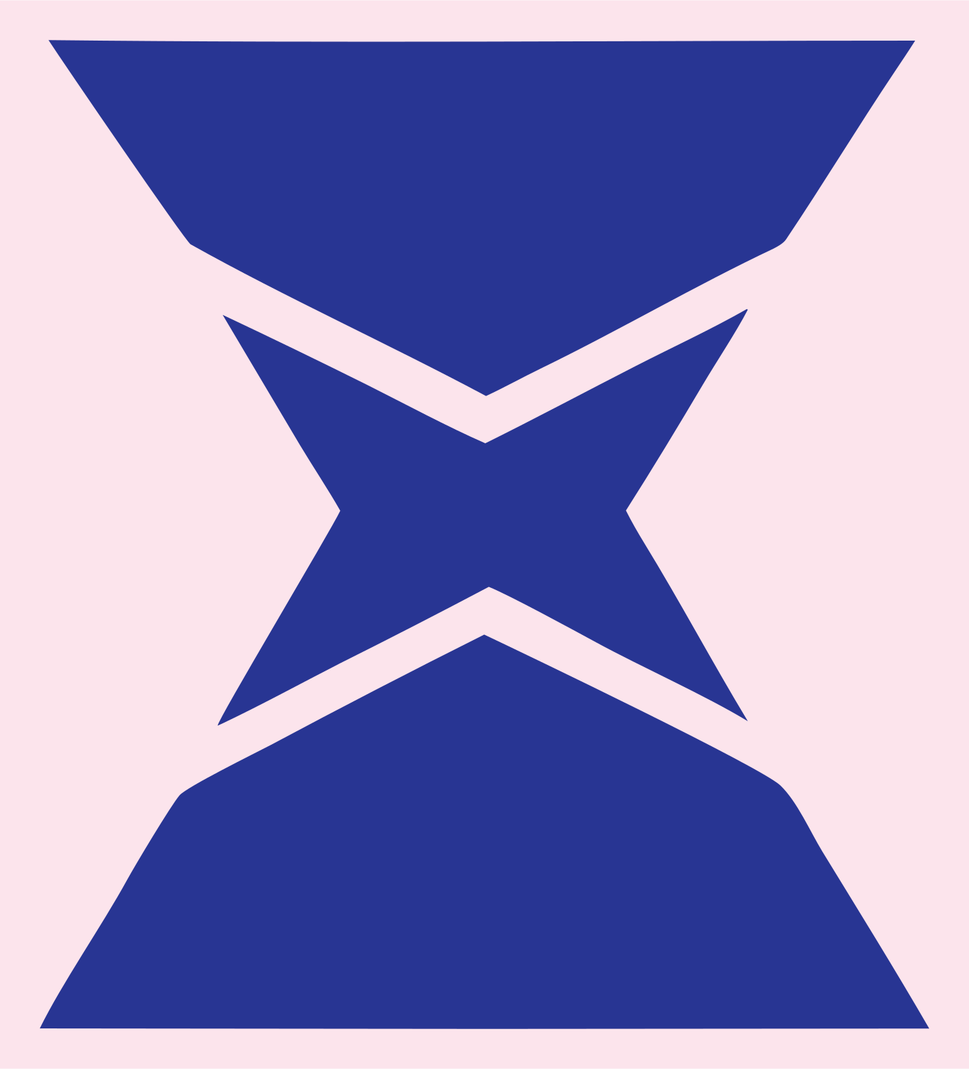 Brutalist Pinched Hourglass Wizard Hat Icon #fce4ec/#283593
