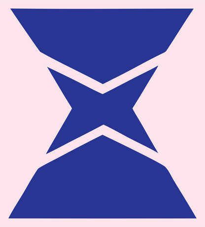 Brutalist Pinched Hourglass Wizard Hat Icon #fce4ec/#283593