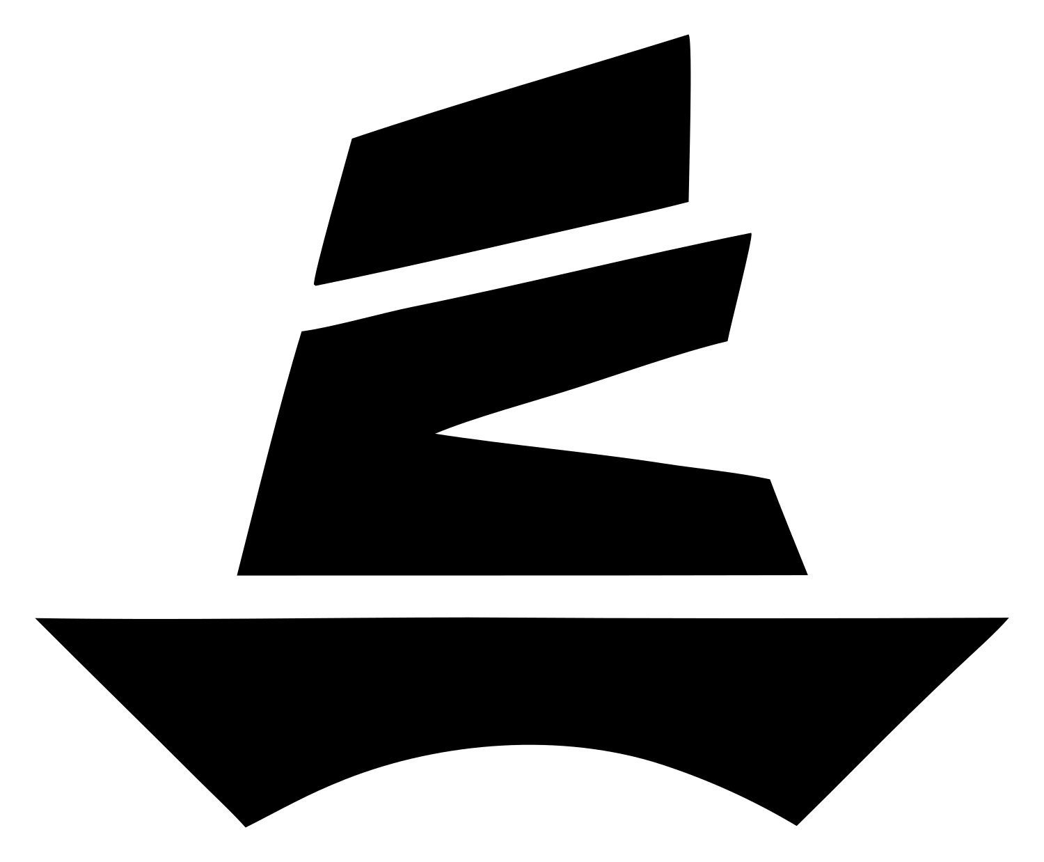Brutalist Wedge Stack Wizard Hat Logo #ffffff/#000000