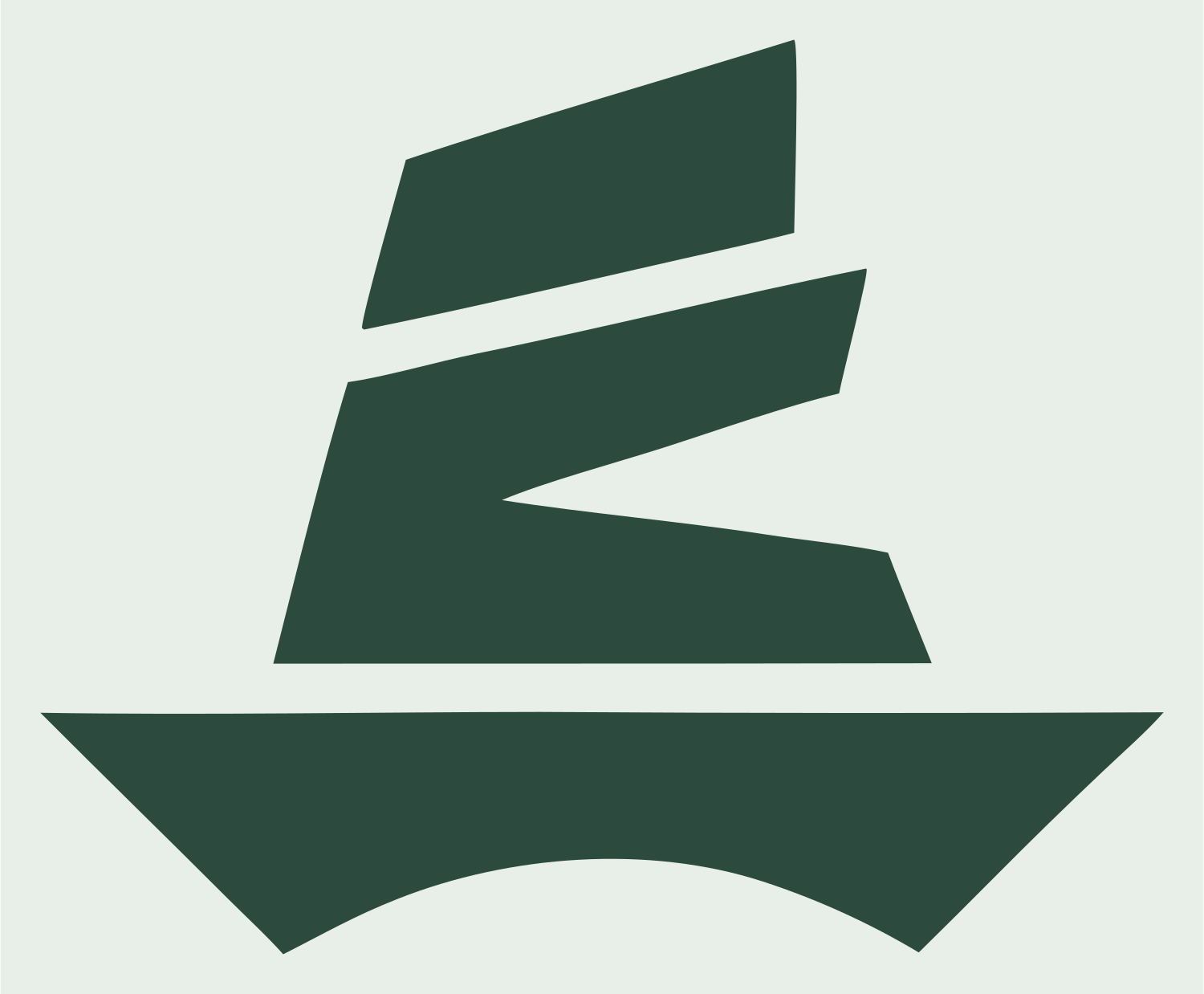 Brutalist Wedge Stack Wizard Hat Logo #e8efe9/#2d4a3e
