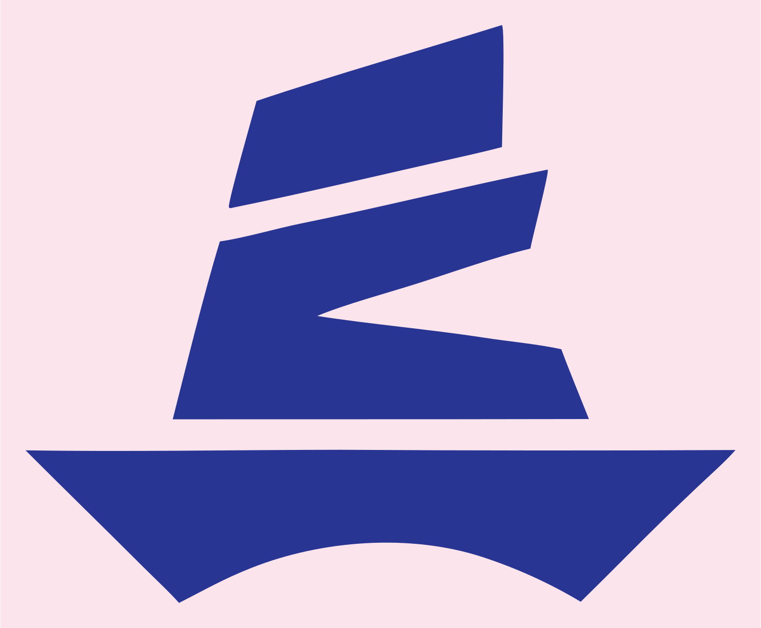 Brutalist Wedge Stack Wizard Hat Logo #fce4ec/#283593