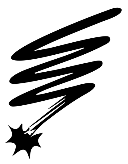 Hand-Drawn Spiral Spark Magic Wand Mark