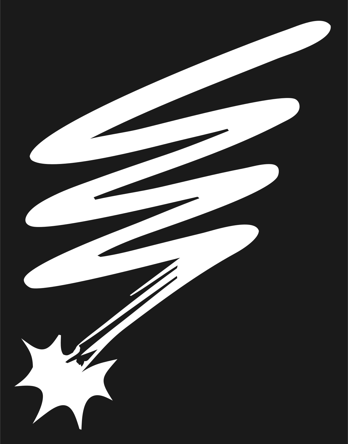 Hand-Drawn Spiral Spark Magic Wand Mark #1a1a1a/#ffffff