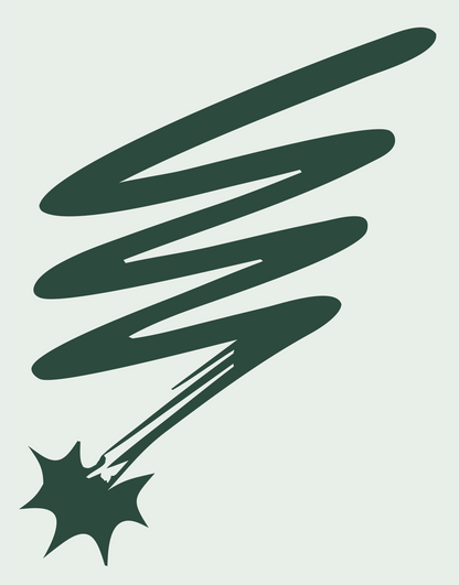 Hand-Drawn Spiral Spark Magic Wand Mark #e8efe9/#2d4a3e