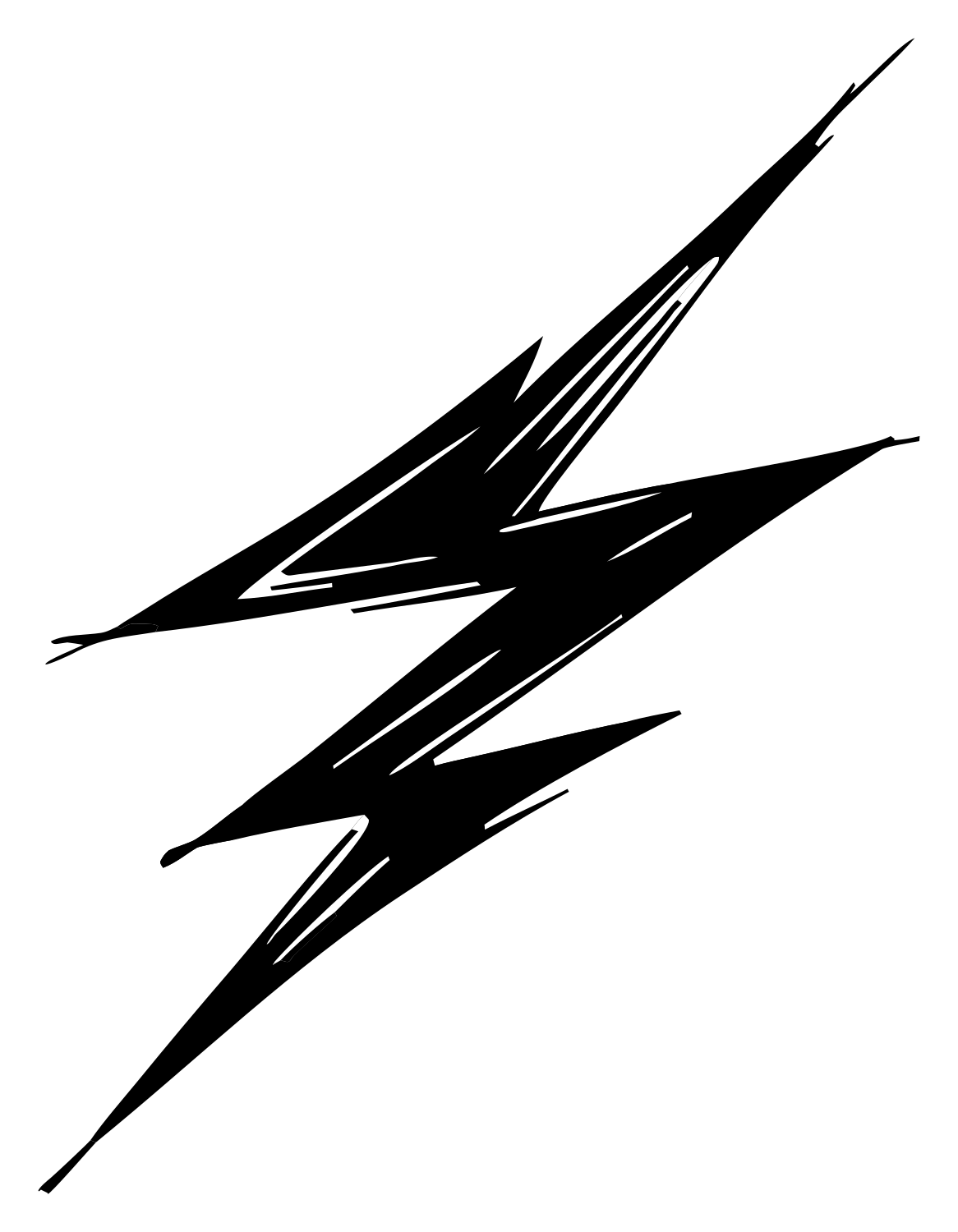 Sketchy Hand-Drawn Lightning Bolt Strike Mark #ffffff/#000000