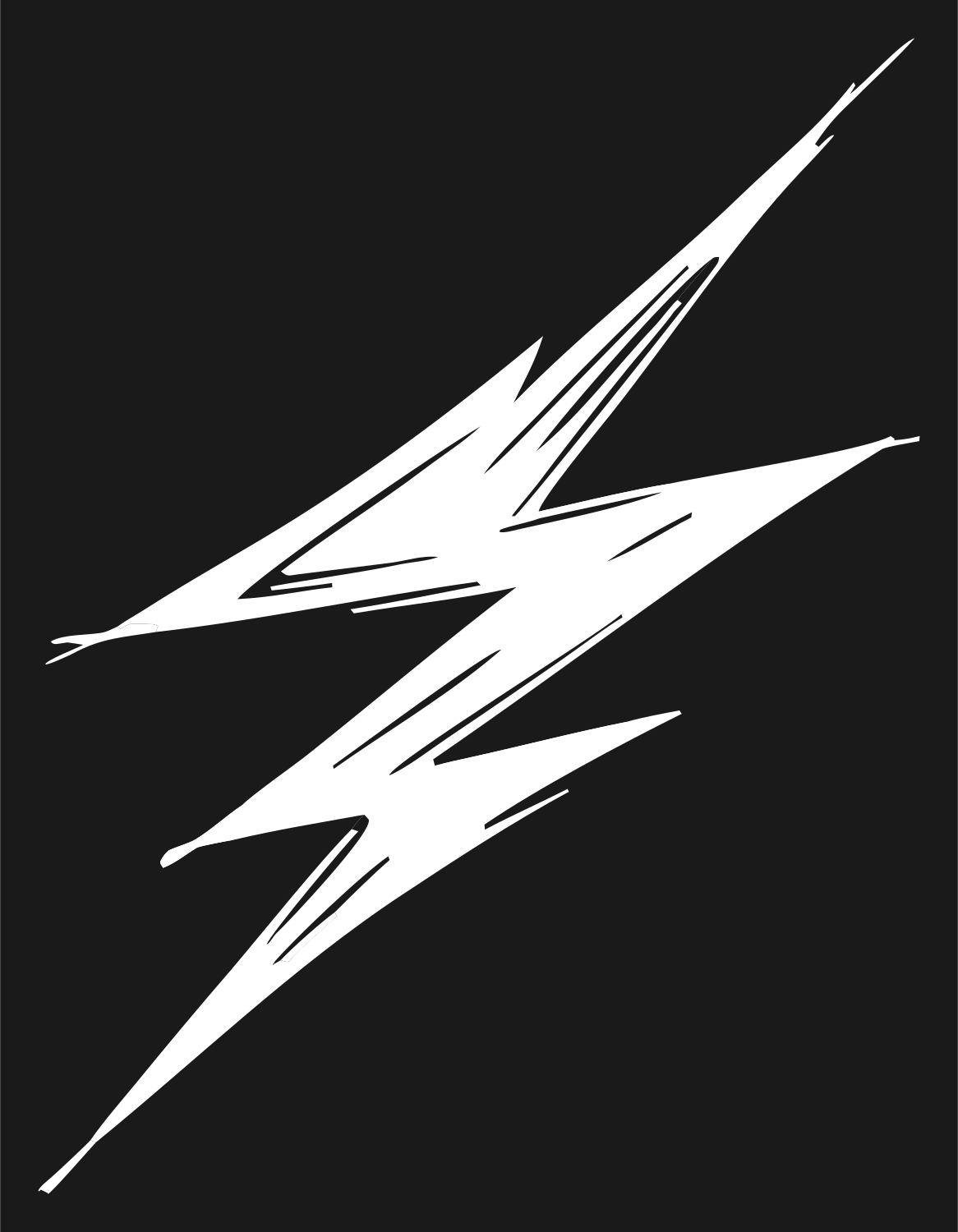 Sketchy Hand-Drawn Lightning Bolt Strike Mark #1a1a1a/#ffffff