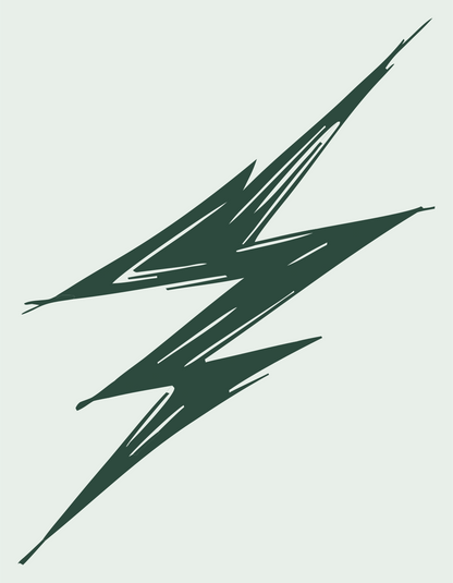Sketchy Hand-Drawn Lightning Bolt Strike Mark #e8efe9/#2d4a3e