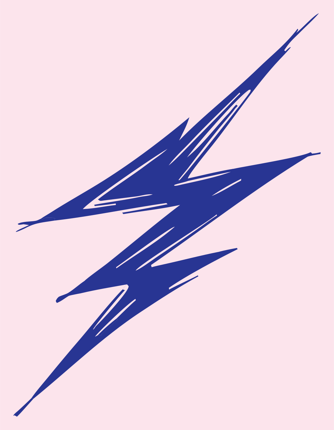 Sketchy Hand-Drawn Lightning Bolt Strike Mark #fce4ec/#283593