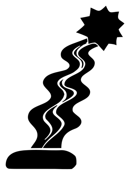 Wavy River Sun Magic Wand Badge