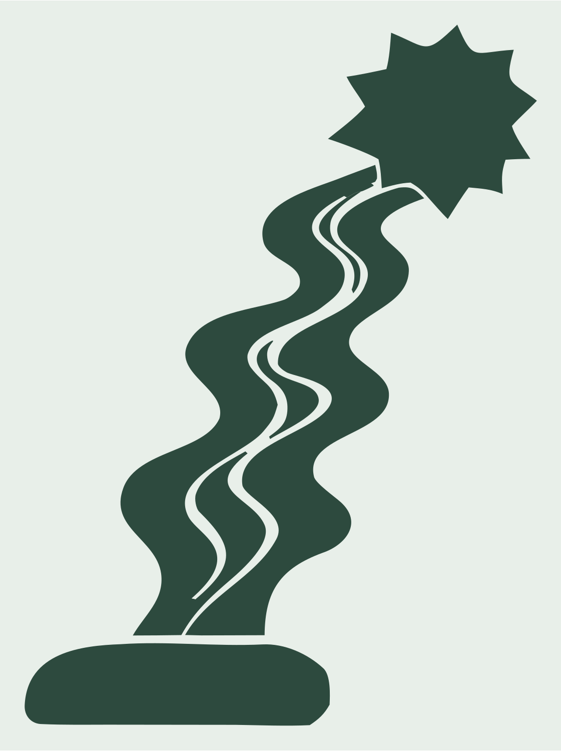 Wavy River Sun Magic Wand Badge #e8efe9/#2d4a3e
