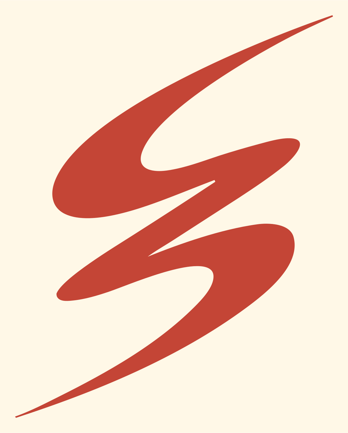 Fluid Swoosh Double Strike Energy Emblem #fff8e7/#c44536