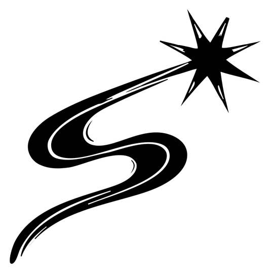 Sketchy Comet Trail Eight-Point Star Logo