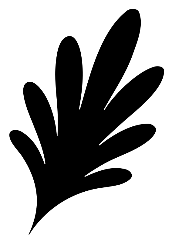 Splayed Open Hand Gesture Silhouette Mark