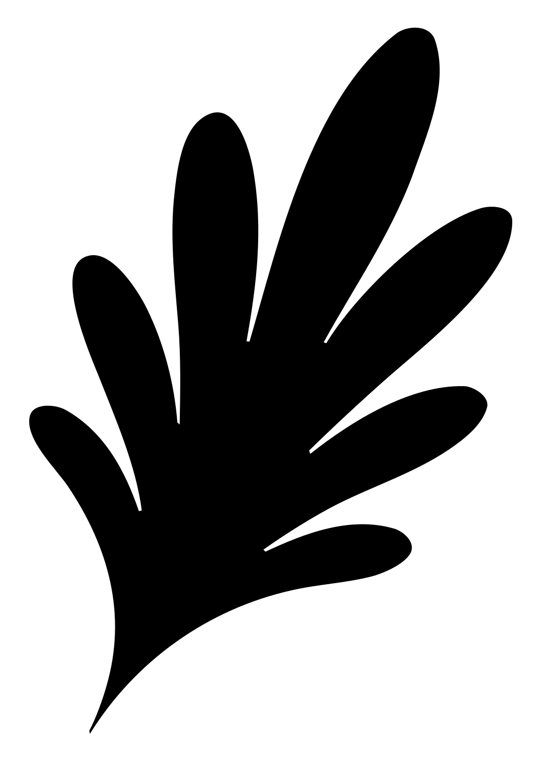 Splayed Open Hand Gesture Silhouette Mark #ffffff/#000000