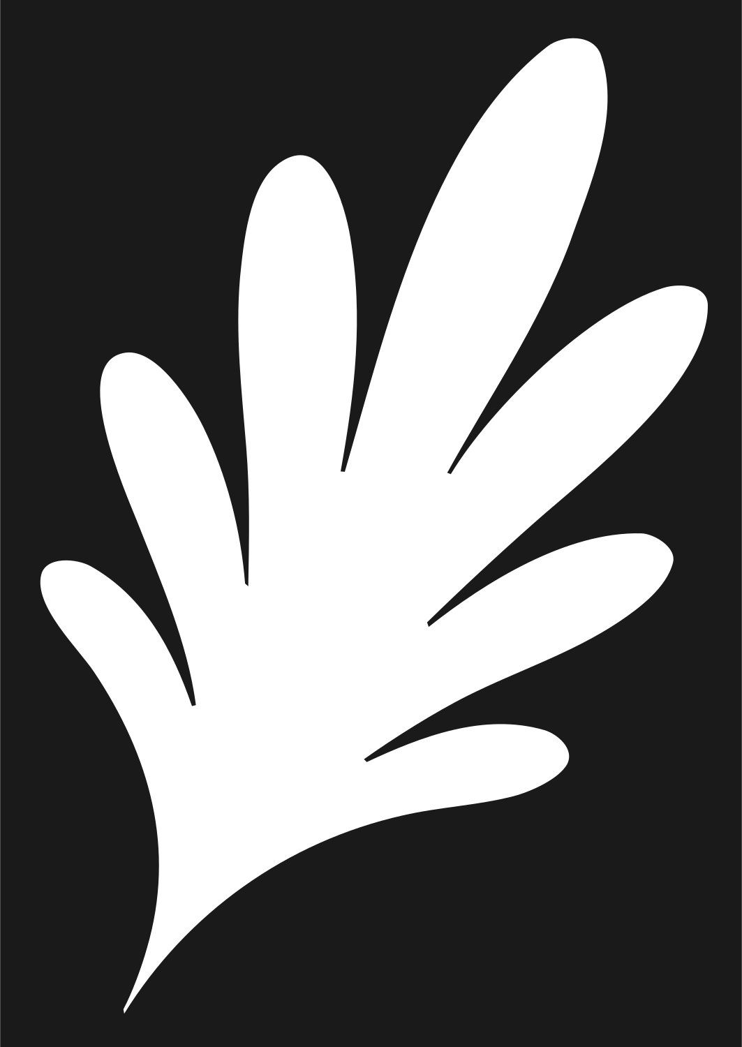 Splayed Open Hand Gesture Silhouette Mark #1a1a1a/#ffffff