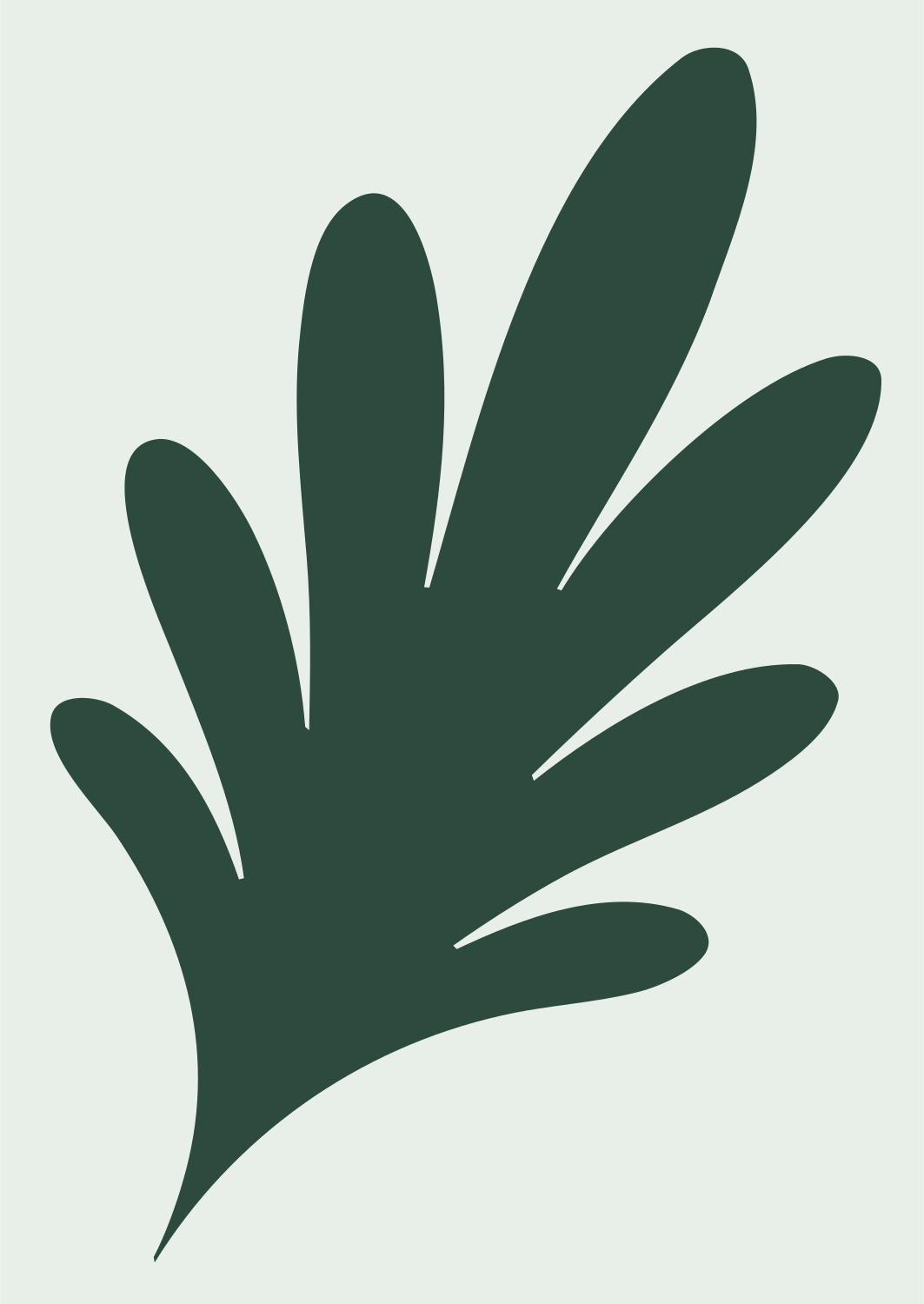 Splayed Open Hand Gesture Silhouette Mark #e8efe9/#2d4a3e