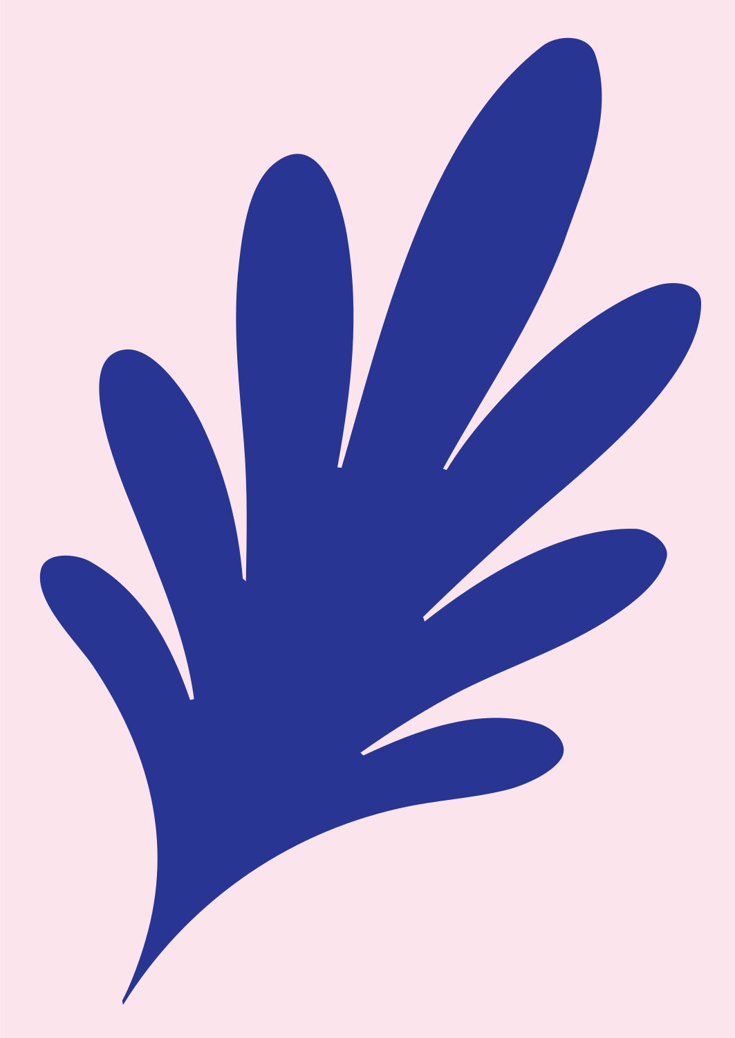 Splayed Open Hand Gesture Silhouette Mark #fce4ec/#283593