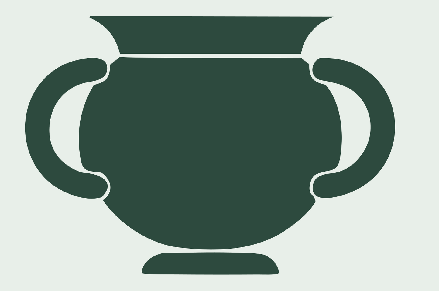 Double-Handled Cauldron Bold Emblem #e8efe9/#2d4a3e