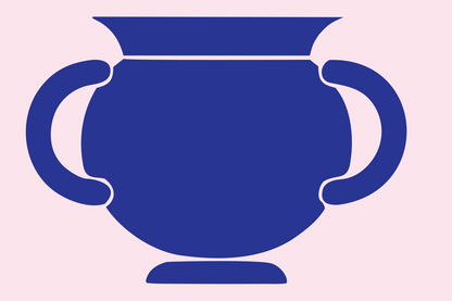 Double-Handled Cauldron Bold Emblem #fce4ec/#283593
