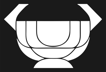 Layered Overlap Segmented Bowl Cauldron Badge #1a1a1a/#ffffff