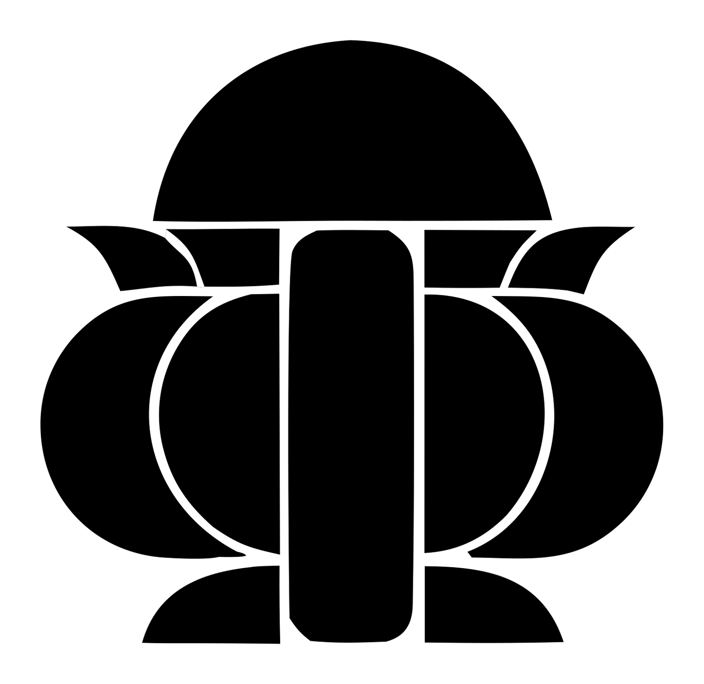 Layered Overlap Rounded Vessel Cauldron Icon #ffffff/#000000