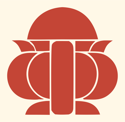 Layered Overlap Rounded Vessel Cauldron Icon #fff8e7/#c44536