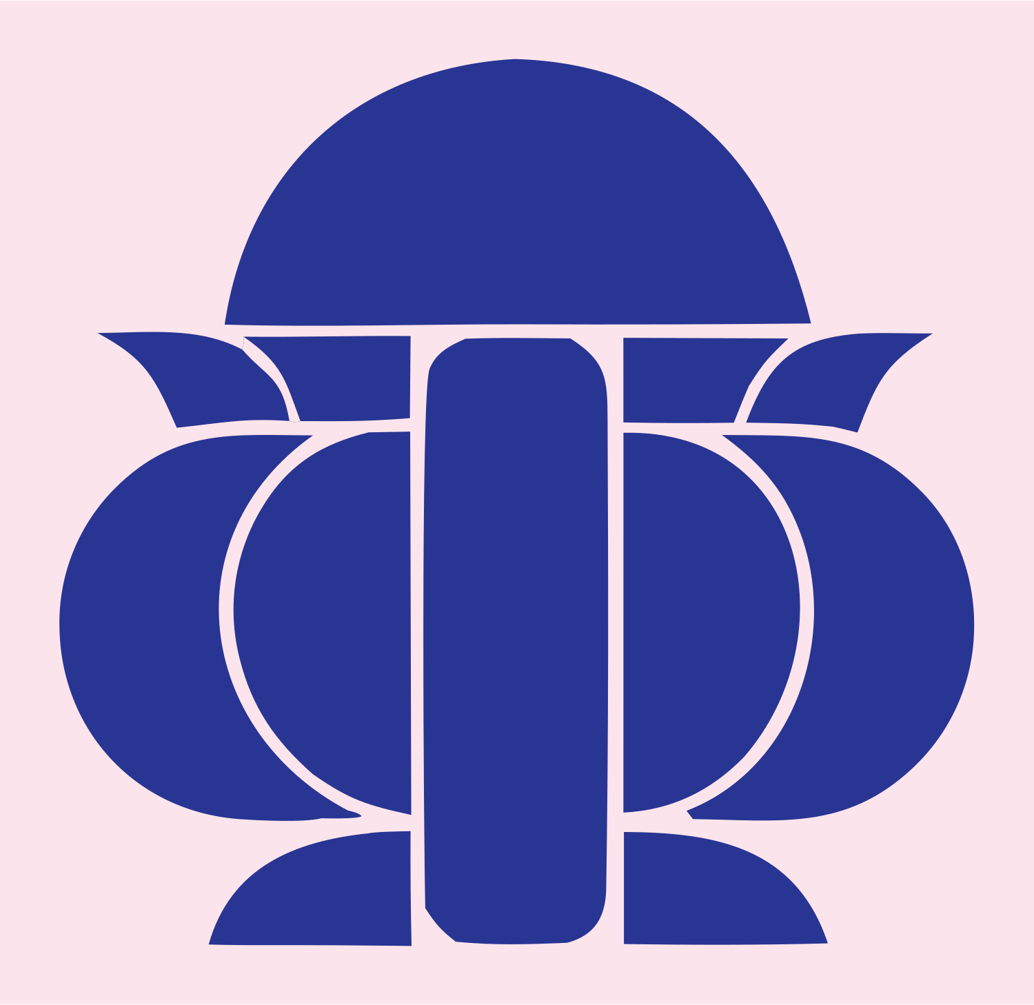 Layered Overlap Rounded Vessel Cauldron Icon #fce4ec/#283593