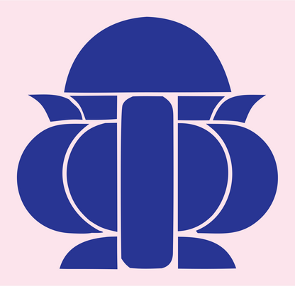 Layered Overlap Rounded Vessel Cauldron Icon #fce4ec/#283593