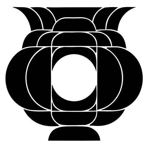 Layered Overlap Bulbous Urn Cauldron Crest