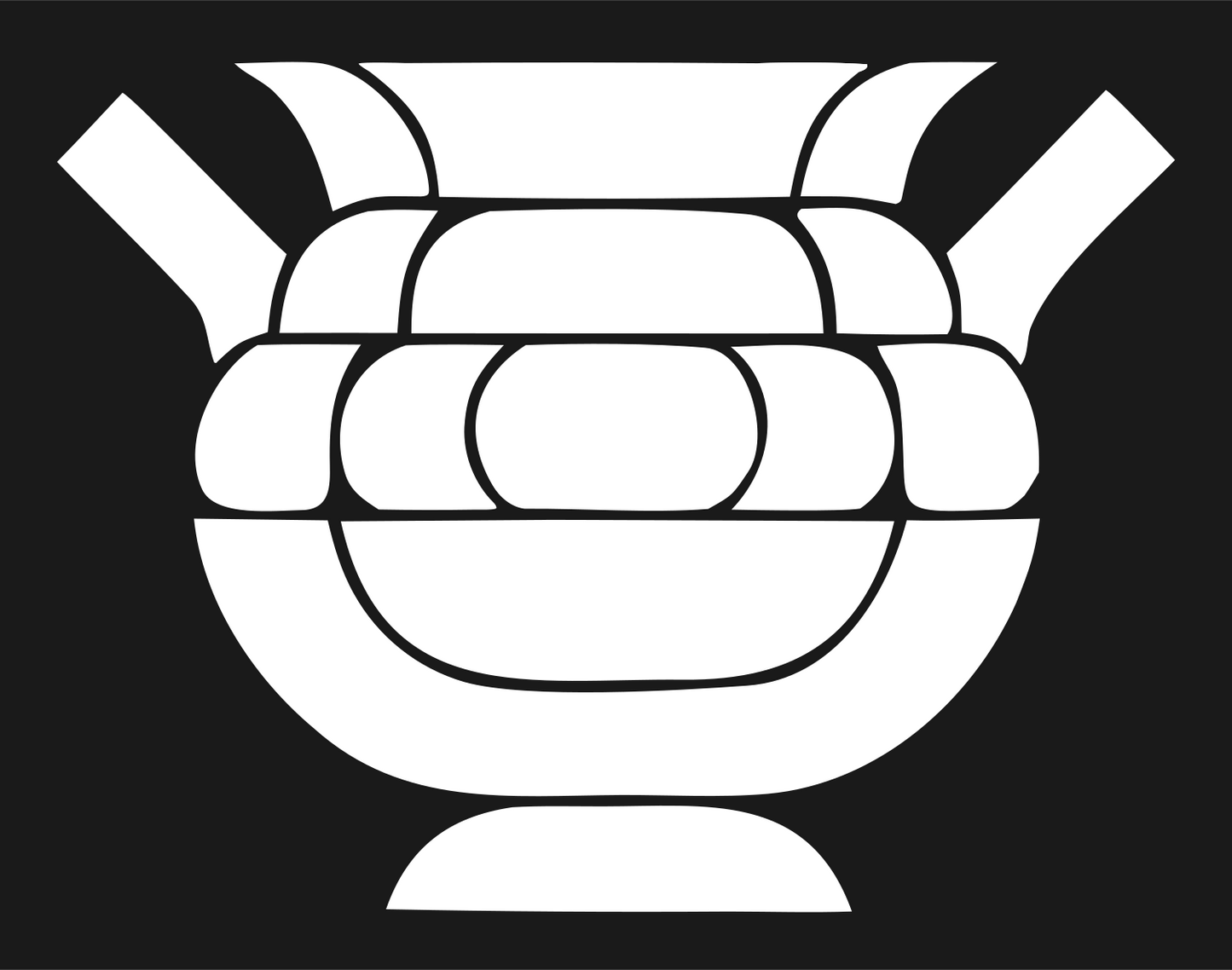 Layered Overlap Woven Pot Cauldron Logo #1a1a1a/#ffffff
