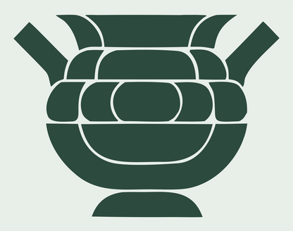 Layered Overlap Woven Pot Cauldron Logo #e8efe9/#2d4a3e