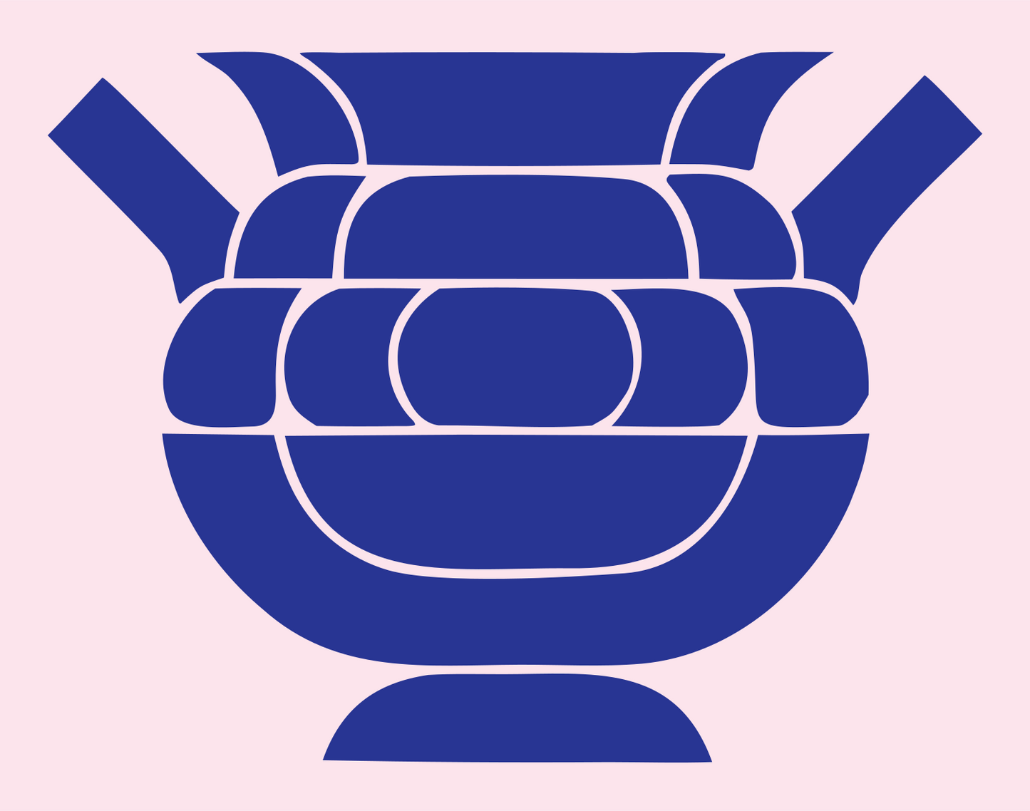 Layered Overlap Woven Pot Cauldron Logo #fce4ec/#283593