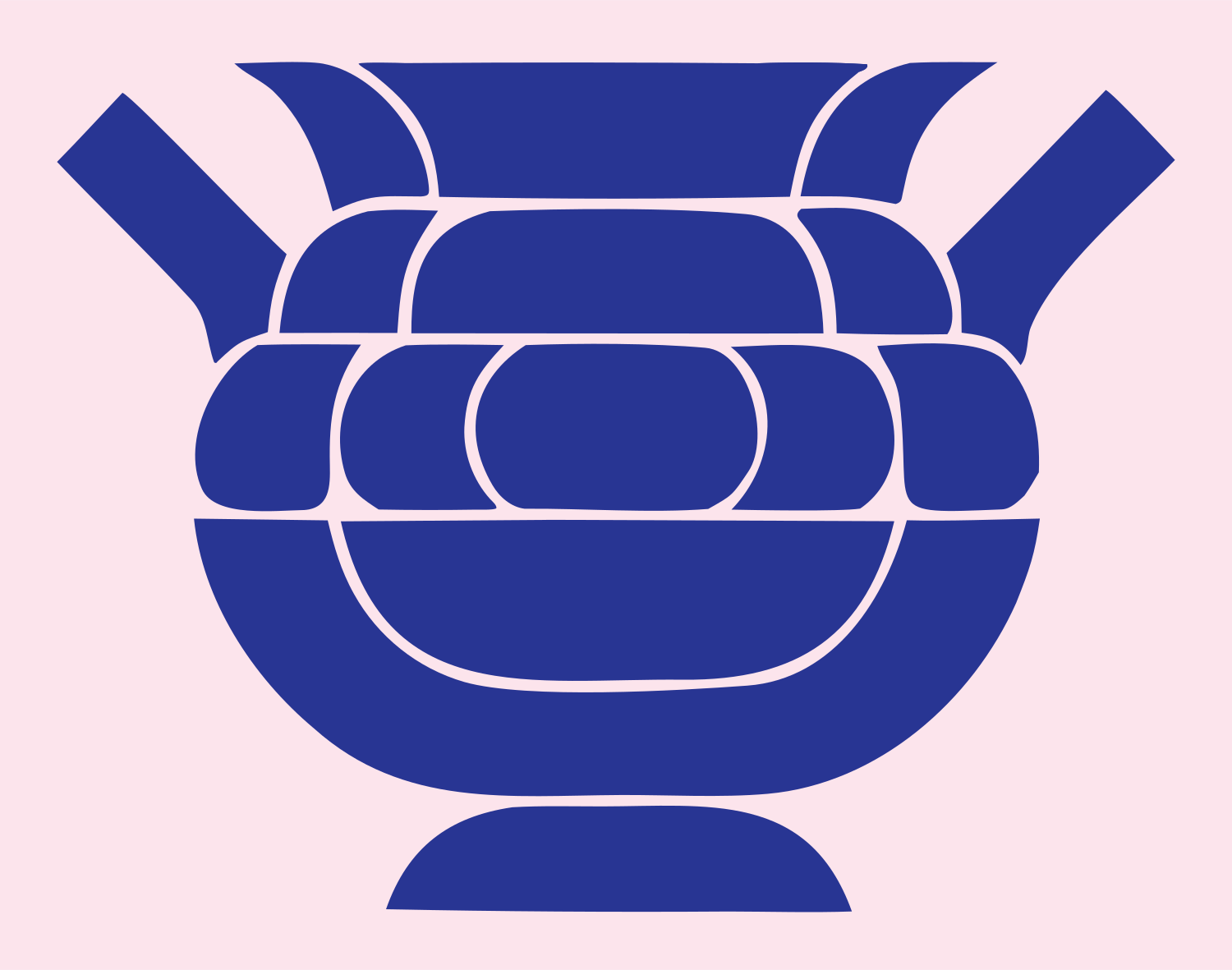 Layered Overlap Woven Pot Cauldron Logo #fce4ec/#283593