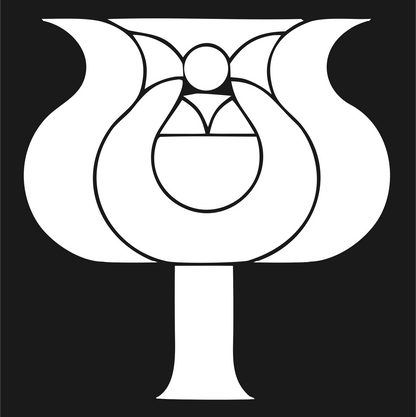 Layered Overlap Blooming Poppy Cauldron Mark #1a1a1a/#ffffff